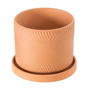 Τεχνητός Κήπος ASTYPALAIA  Πήλινο Κεραμικό Κασπώ Γλάστρα -  Κεραμιδί Φ18cm x Υ16cm