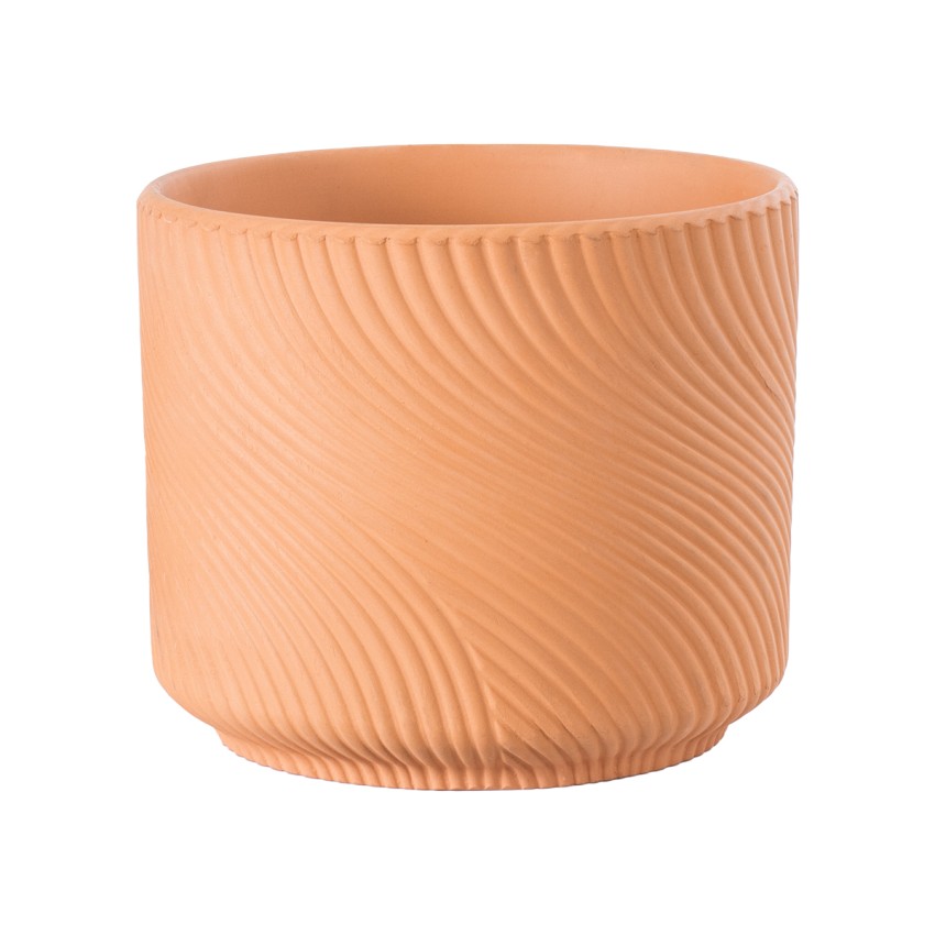 Τεχνητός Κήπος ASTYPALAIA  Πήλινο Κεραμικό Κασπώ Γλάστρα -  Κεραμιδί Φ18cm x Υ16cm