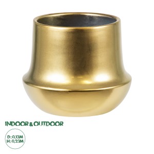 Τεχνητός Κήπος KERKYRA  Πήλινο Κεραμικό Κασπώ Γλάστρα -  Χρυσό Φ13cm x Υ23cm