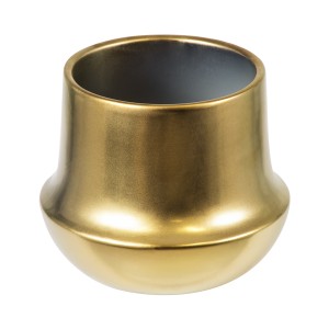 Τεχνητός Κήπος KERKYRA  Πήλινο Κεραμικό Κασπώ Γλάστρα -  Χρυσό Φ13cm x Υ23cm