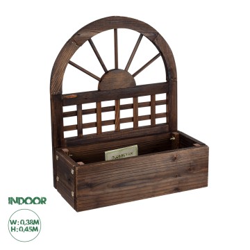 Τεχνητός Κήπος ANTIPAXOS  Επιτοίχιο Ξύλινο Κασπώ Γλάστρα -  Καφέ Φ38cm x Υ45cm