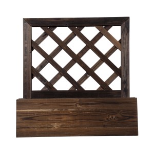 Τεχνητός Κήπος SIKINOS  Επιτοίχιο Ξύλινο Κασπώ Γλάστρα -  Καφέ Φ38cm x Υ45cm