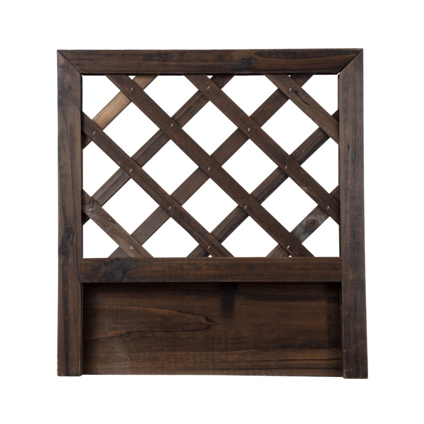 Τεχνητός Κήπος SIKINOS  Επιτοίχιο Ξύλινο Κασπώ Γλάστρα -  Καφέ Φ38cm x Υ45cm