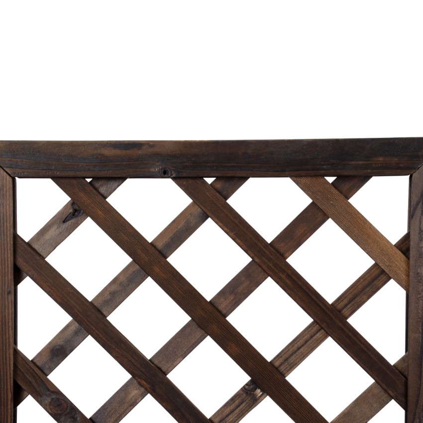 Τεχνητός Κήπος SIKINOS  Επιτοίχιο Ξύλινο Κασπώ Γλάστρα -  Καφέ Φ38cm x Υ45cm