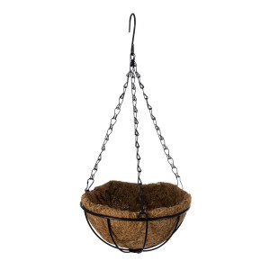 Τεχνητός Κήπος SALAMINA  Κρεμαστό Κασπώ Γλάστρα -  από Φλοιό Καρύδας Καφέ Φ20cm x Υ10cm