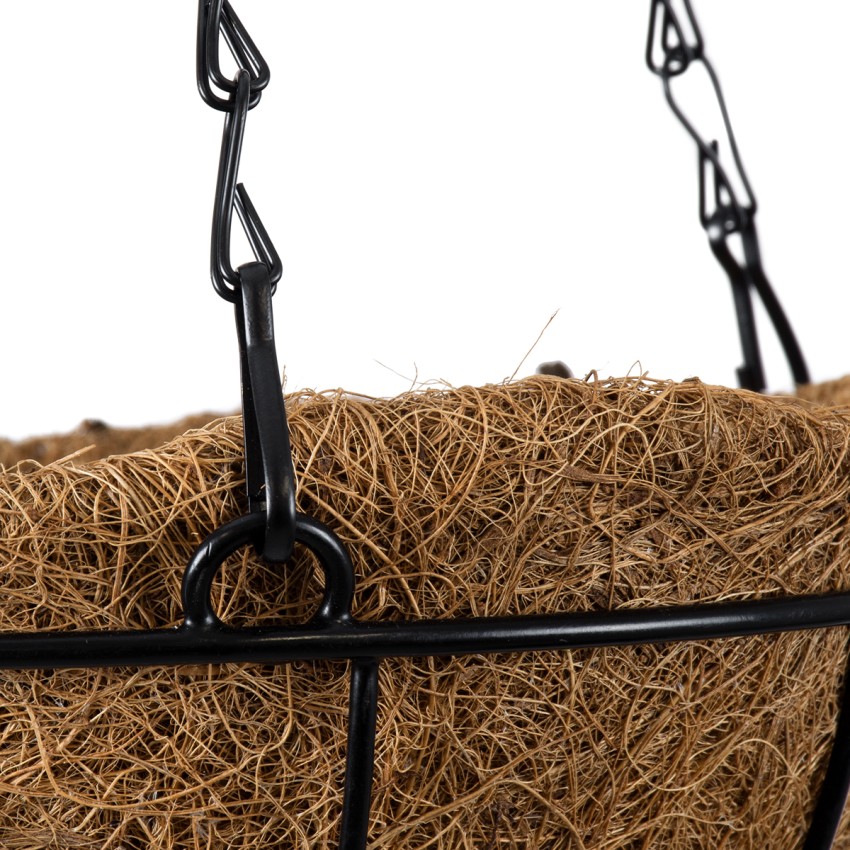 Τεχνητός Κήπος SALAMINA  Κρεμαστό Κασπώ Γλάστρα -  από Φλοιό Καρύδας Καφέ Φ20cm x Υ10cm