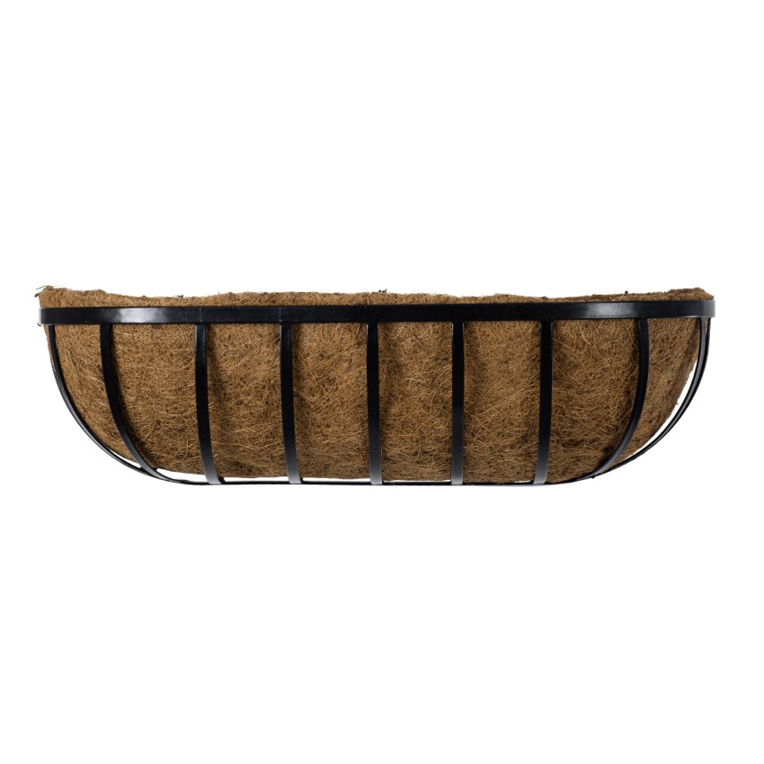 Τεχνητός Κήπος OINOUSSES  Επιτοίχιο Κασπώ Γλάστρα -  από Φλοιό Καρύδας Καφέ Μ61cm x Π19cm x Υ18cm