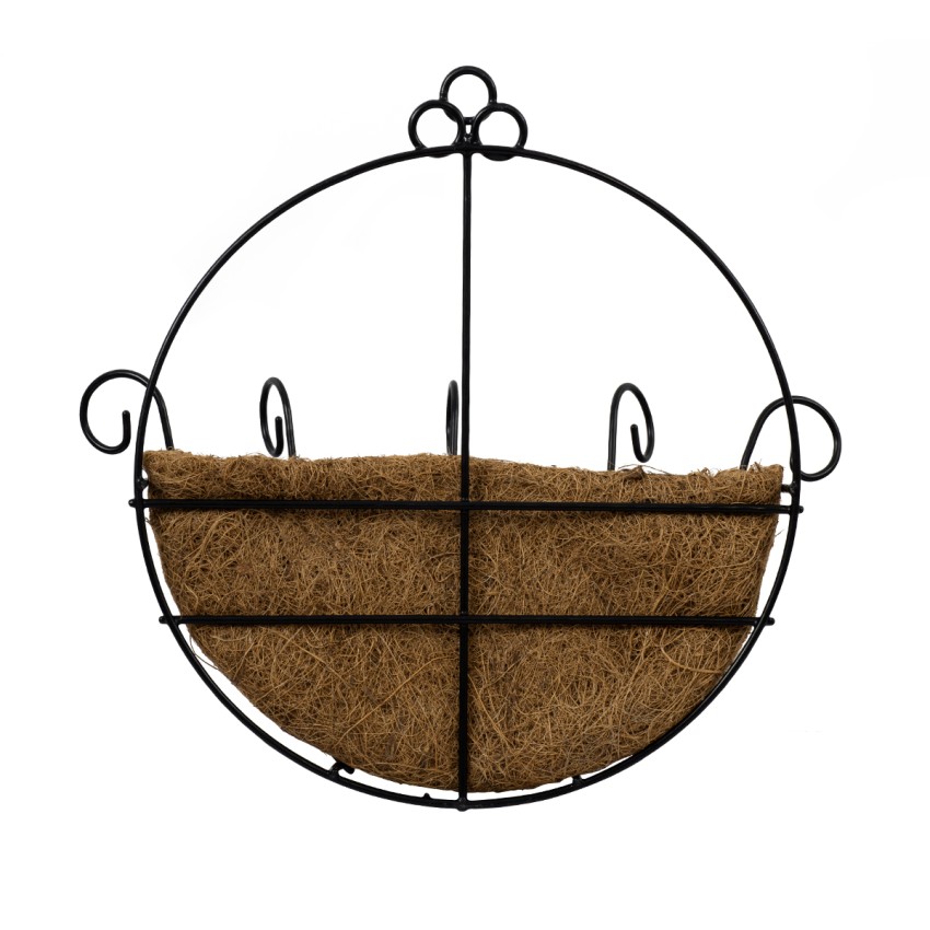 Τεχνητός Κήπος KOUFONISIA  Επιτοίχιο Κασπώ Γλάστρα -  από Φλοιό Καρύδας Καφέ Φ25cm x Υ15cm