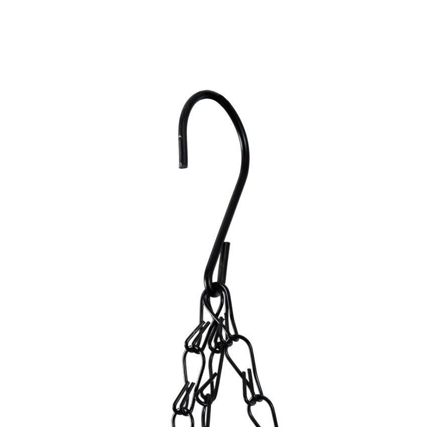 Τεχνητός Κήπος KARYSTOS  Κρεμαστό Κασπώ Γλάστρα -  από Φλοιό Καρύδας Καφέ με Μαύρο Φ25cm x Υ15cm