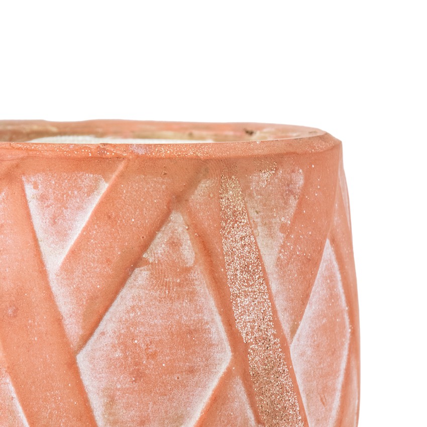 Τεχνητός Κήπος PSERIMOS  Κρεμαστό Πήλινο Κεραμικό Κασπώ Γλάστρα -  Κεραμιδί με Μακραμέ Φ8cm x Υ58cm