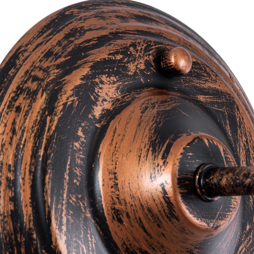 GLOBOSTAR® RAY  Vintage Φωτιστικό Τοίχου - Απλίκα με Ντουί 1 x E27 AC 220-240V IP20 - Χάλκινο Εφέ Σκουριάς - Μ26 x Π37 x Υ32cm