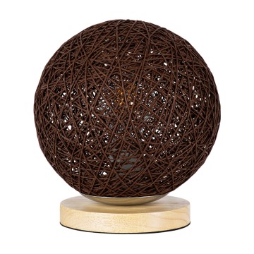 GLOBOSTAR® OCEANA  Boho Επιτραπέζιο Φωτιστικό Πορτατίφ με Ντουί 1 x E27 AC 220-240V IP20 - Καφέ & Μπεζ - M20 x Π20 x Υ22cm