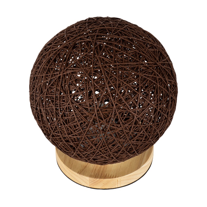 GLOBOSTAR® OCEANA  Boho Επιτραπέζιο Φωτιστικό Πορτατίφ με Ντουί 1 x E27 AC 220-240V IP20 - Καφέ & Μπεζ - M20 x Π20 x Υ22cm