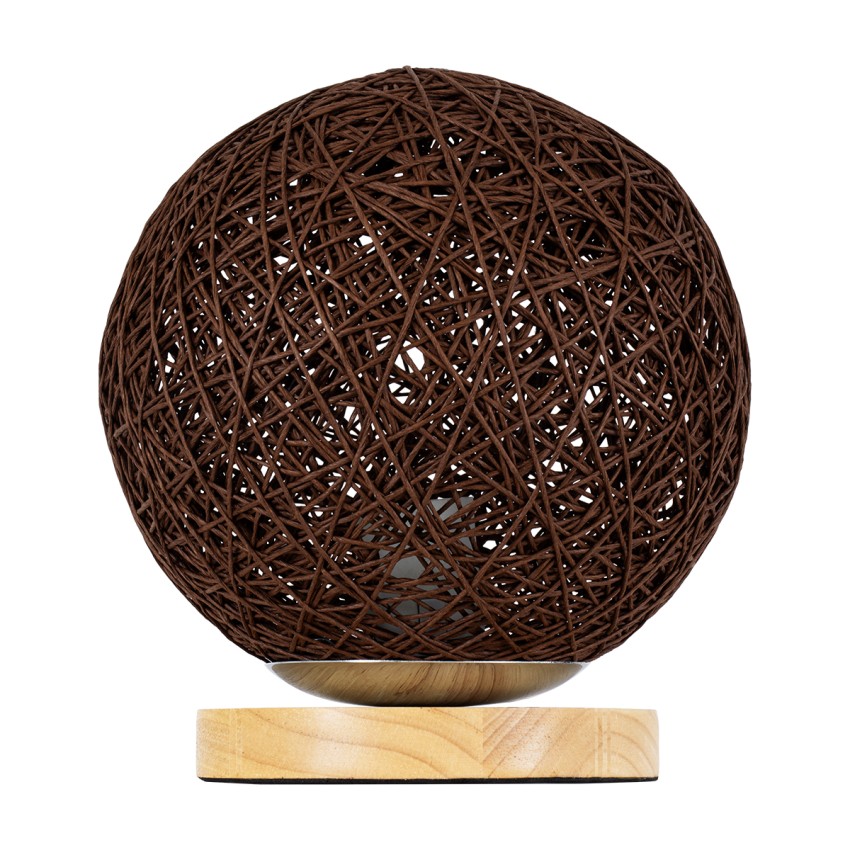 GLOBOSTAR® OCEANA  Boho Επιτραπέζιο Φωτιστικό Πορτατίφ με Ντουί 1 x E27 AC 220-240V IP20 - Καφέ & Μπεζ - M20 x Π20 x Υ22cm