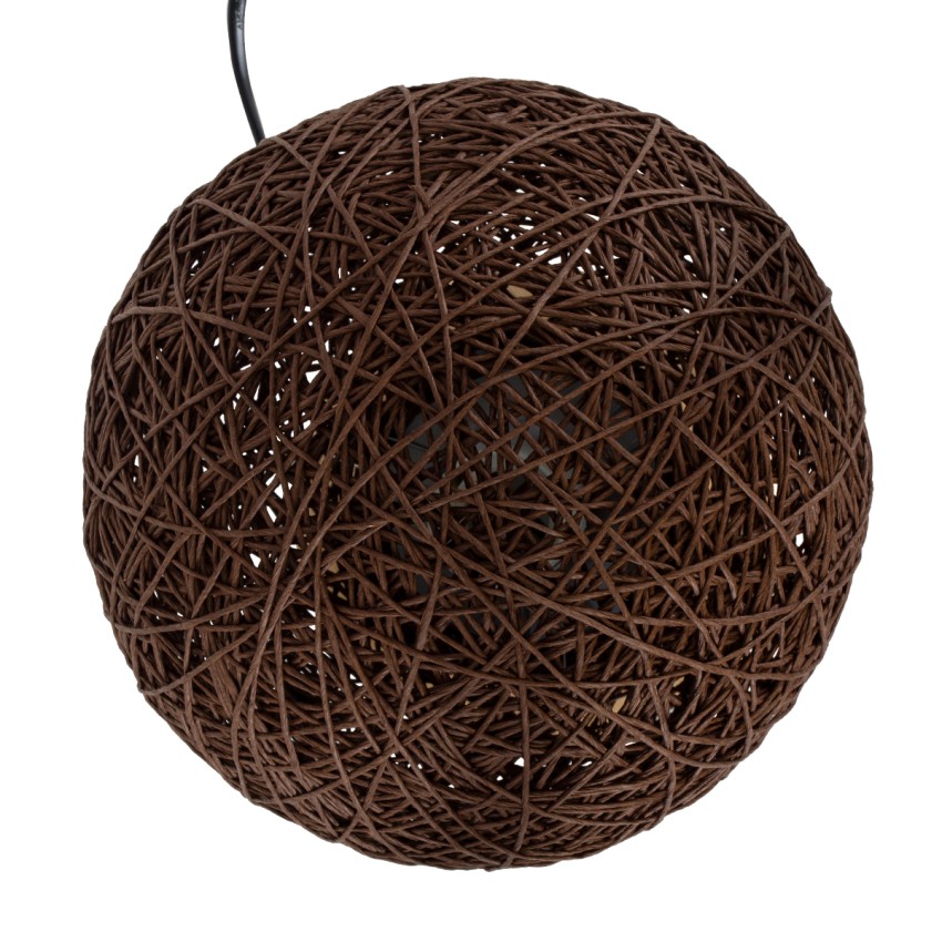 GLOBOSTAR® OCEANA  Boho Επιτραπέζιο Φωτιστικό Πορτατίφ με Ντουί 1 x E27 AC 220-240V IP20 - Καφέ & Μπεζ - M20 x Π20 x Υ22cm