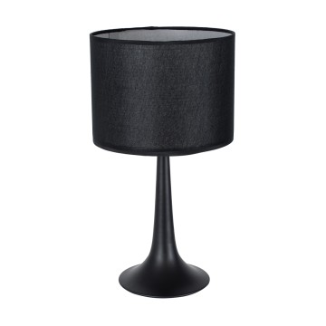 AMBROSIA BLACK  Μοντέρνο Επιτραπέζιο Φωτιστικό Πορτατίφ Μονόφωτο Μεταλλικό με Μαύρο Καπέλο Φ25 x Υ46cm