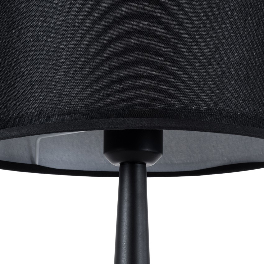 AMBROSIA BLACK  Μοντέρνο Επιτραπέζιο Φωτιστικό Πορτατίφ Μονόφωτο Μεταλλικό με Μαύρο Καπέλο Φ25 x Υ46cm