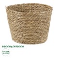 Τεχνητός Κήπος PATMOS  Διακοσμητικό Πλεκτό Καλάθι - Κασπώ Γλάστρα -  Μπεζ Φ25cm x Υ19cm