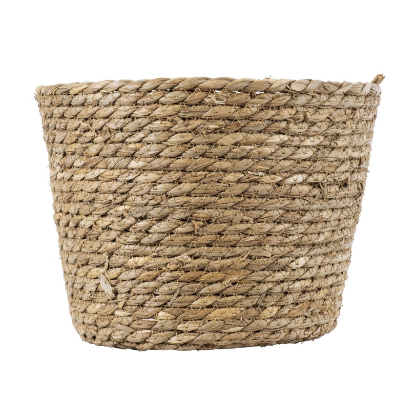 Τεχνητός Κήπος PATMOS  Διακοσμητικό Πλεκτό Καλάθι - Κασπώ Γλάστρα -  Μπεζ Φ25cm x Υ19cm