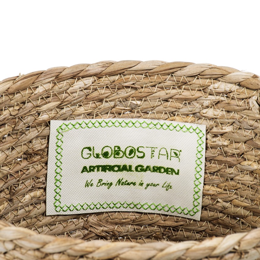 Τεχνητός Κήπος PATMOS  Διακοσμητικό Πλεκτό Καλάθι - Κασπώ Γλάστρα -  Μπεζ Φ25cm x Υ19cm