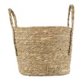 Τεχνητός Κήπος TINOS  Διακοσμητικό Πλεκτό Καλάθι - Κασπώ Γλάστρα -  Μπεζ Φ35cm x Υ30cm