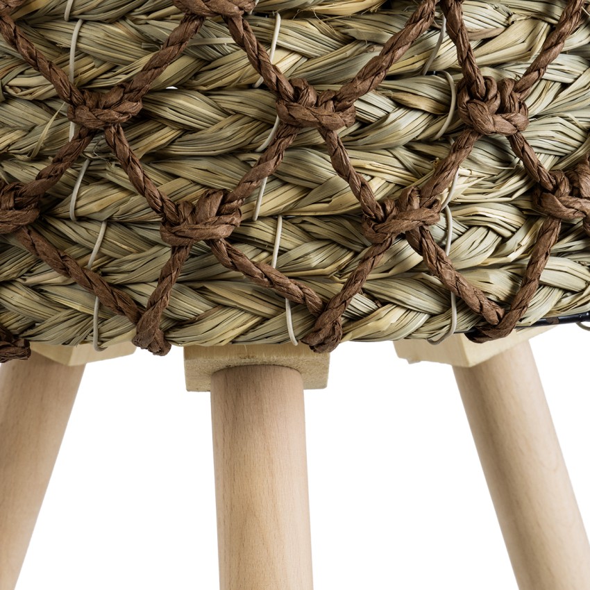 Τεχνητός Κήπος SAMOS  Διακοσμητικό Πλεκτό Καλάθι - Κασπώ Γλάστρα -  Μπεζ με Καφέ Φ22cm x Υ34cm