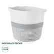 Τεχνητός Κήπος POSITANO  Διακοσμητικό Πλεκτό Καλάθι - Κασπώ Γλάστρα -  Γκρι με Λευκό Φ25cm x Υ25cm