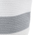 Τεχνητός Κήπος KEFALONIA  Διακοσμητικό Πλεκτό Καλάθι - Κασπώ Γλάστρα -  Γκρι με Λευκό Φ30cm x Υ30cm