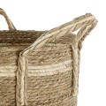 Τεχνητός Κήπος NAXOS  Διακοσμητικό Πλεκτό Καλάθι - Κασπώ Γλάστρα -  Μπεζ με Καφέ Φ35cm x Υ30cm