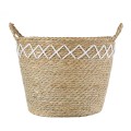 Τεχνητός Κήπος ZAKYNTHOS  ΣΕΤ 3 Διακοσμητικά Πλεκτά Καλάθια - Κασπώ Γλάστρες - s Μπεζ με Μακραμέ A:Φ24cm x Υ20cm B:Φ28cm x Υ24cm C:Φ32cm x Υ28cm