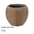 Τεχνητός Κήπος AMORGOS  Διακοσμητικό Πλεκτό Καλάθι - Κασπώ Γλάστρα -  Μπεζ με Καφέ Φ25cm x Υ21cm