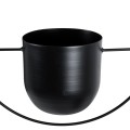 Τεχνητός Κήπος TILOS  Κρεμαστό Μεταλλικό Κασπώ Γλάστρα -  Μαύρο Φ35cm x Υ15cm