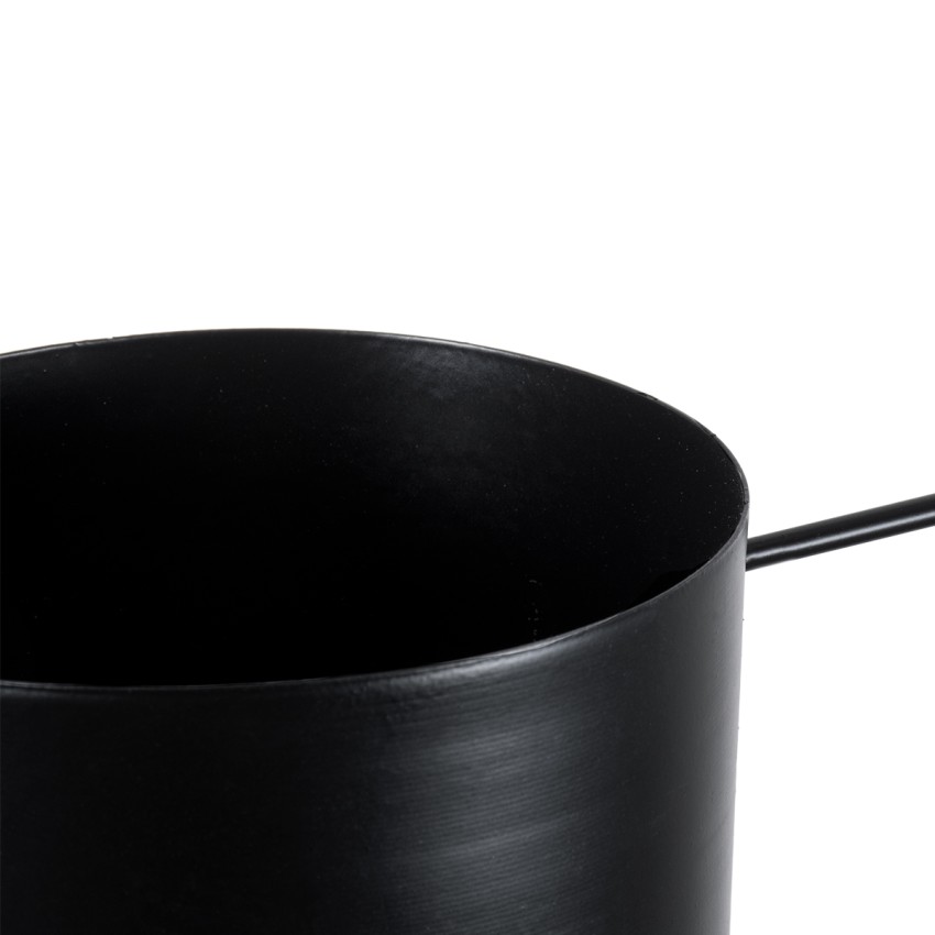 Τεχνητός Κήπος TILOS  Κρεμαστό Μεταλλικό Κασπώ Γλάστρα -  Μαύρο Φ35cm x Υ15cm