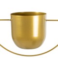 Τεχνητός Κήπος TILOS  Κρεμαστό Μεταλλικό Κασπώ Γλάστρα -  Χρυσό Φ35cm x Υ15cm
