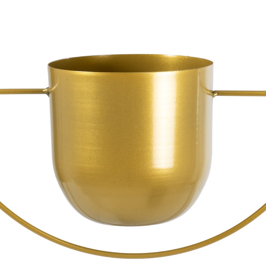 Τεχνητός Κήπος TILOS  Κρεμαστό Μεταλλικό Κασπώ Γλάστρα -  Χρυσό Φ35cm x Υ15cm