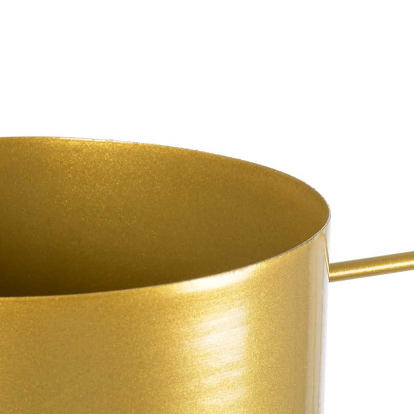 Τεχνητός Κήπος TILOS  Κρεμαστό Μεταλλικό Κασπώ Γλάστρα -  Χρυσό Φ35cm x Υ15cm
