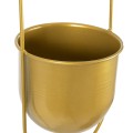 Τεχνητός Κήπος NISYROS  Κρεμαστό Μεταλλικό Κασπώ Γλάστρα -  Χρυσό Φ16cm x Υ52cm
