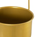 Τεχνητός Κήπος NISYROS  Κρεμαστό Μεταλλικό Κασπώ Γλάστρα -  Χρυσό Φ16cm x Υ52cm