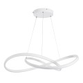 GLOBOSTAR® DEXTER  Μοντέρνο Κρεμαστό Φωτιστικό Οροφής LED 90W 10080lm 300° AC 220-240V IP20 Ρυθμιζόμενο Λευκό CCT με Χειριστήριο από 2700K έως 6000K Dimmable - Lumileds SMD Chip - Λευκό Ματ - Μ73 x Π73 x Υ16cm