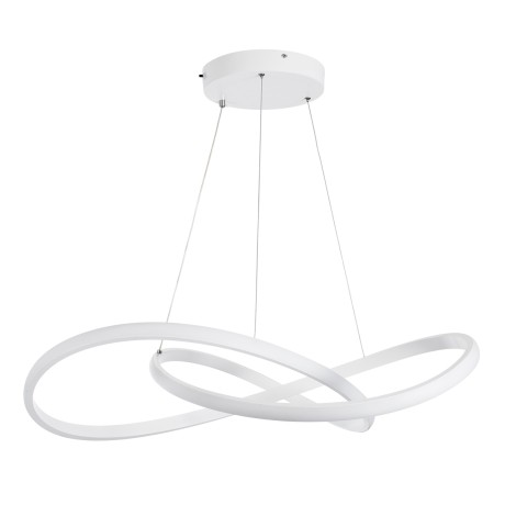 GLOBOSTAR® DEXTER  Μοντέρνο Κρεμαστό Φωτιστικό Οροφής LED 90W 10080lm 300° AC 220-240V IP20 Ρυθμιζόμενο Λευκό CCT με Χειριστήριο από 2700K έως 6000K Dimmable - Lumileds SMD Chip - Λευκό Ματ - Μ73 x Π73 x Υ16cm