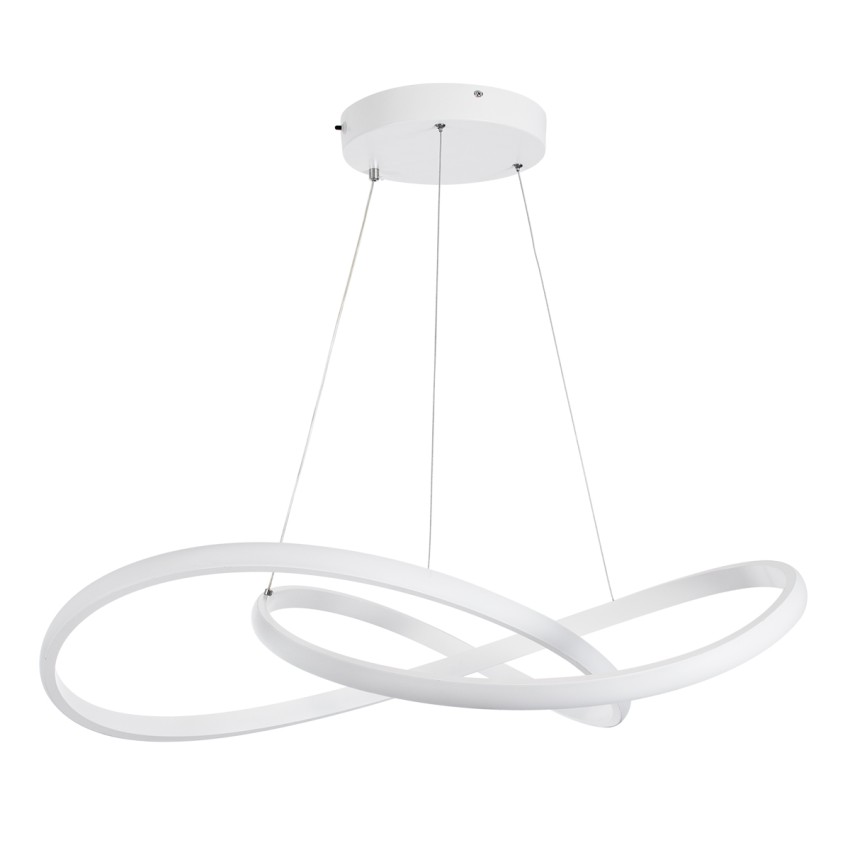 GLOBOSTAR® DEXTER  Μοντέρνο Κρεμαστό Φωτιστικό Οροφής LED 90W 10080lm 300° AC 220-240V IP20 Ρυθμιζόμενο Λευκό CCT με Χειριστήριο από 2700K έως 6000K Dimmable - Lumileds SMD Chip - Λευκό Ματ - Μ73 x Π73 x Υ16cm