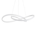 GLOBOSTAR® DEXTER  Μοντέρνο Κρεμαστό Φωτιστικό Οροφής LED 90W 10080lm 300° AC 220-240V IP20 Ρυθμιζόμενο Λευκό CCT με Χειριστήριο από 2700K έως 6000K Dimmable - Lumileds SMD Chip - Λευκό Ματ - Μ73 x Π73 x Υ16cm