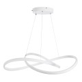 GLOBOSTAR® DEXTER  Μοντέρνο Κρεμαστό Φωτιστικό Οροφής LED 90W 10080lm 300° AC 220-240V IP20 Ρυθμιζόμενο Λευκό CCT με Χειριστήριο από 2700K έως 6000K Dimmable - Lumileds SMD Chip - Λευκό Ματ - Μ73 x Π73 x Υ16cm