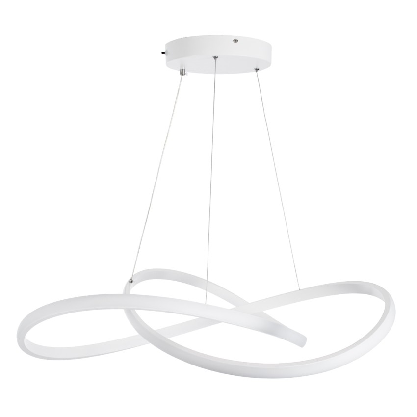 GLOBOSTAR® DEXTER  Μοντέρνο Κρεμαστό Φωτιστικό Οροφής LED 90W 10080lm 300° AC 220-240V IP20 Ρυθμιζόμενο Λευκό CCT με Χειριστήριο από 2700K έως 6000K Dimmable - Lumileds SMD Chip - Λευκό Ματ - Μ73 x Π73 x Υ16cm