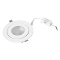 LEXIS JOINT  Χωνευτό LED Κινούμενο Spot Downlight 12W 1200lm 45° AC 220-240V IP44 Φ15.8cm x Υ4.1cm - Στρόγγυλο - Λευκό - Φυσικό Λευκό 4500K - Bridgelux Chip - TÜV Certified Driver