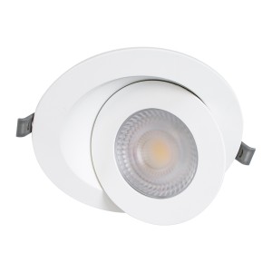 LEXIS JOINT  Χωνευτό LED Κινούμενο Spot Downlight 12W 1140lm 45° AC 220-240V IP44 Φ15.8cm x Υ4.1cm - Στρόγγυλο - Λευκό - Θερμό Λευκό 2700K - Bridgelux Chip - TÜV Certified Driver