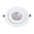 LEXIS JOINT  Χωνευτό LED Κινούμενο Spot Downlight 12W 1140lm 45° AC 220-240V IP44 Φ15.8cm x Υ4.1cm - Στρόγγυλο - Λευκό - Θερμό Λευκό 2700K - Bridgelux Chip - TÜV Certified Driver