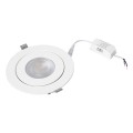 LEXIS JOINT  Χωνευτό LED Κινούμενο Spot Downlight 12W 1140lm 45° AC 220-240V IP44 Φ15.8cm x Υ4.1cm - Στρόγγυλο - Λευκό - Θερμό Λευκό 2700K - Bridgelux Chip - TÜV Certified Driver