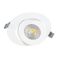 LEXIS JOINT  Χωνευτό LED Κινούμενο Spot Downlight 7W 680lm 45° AC 220-240V IP44 Φ12cm x Υ3.1cm - Στρόγγυλο - Λευκό - Φυσικό Λευκό 4500K - Bridgelux Chip - TÜV Certified Driver
