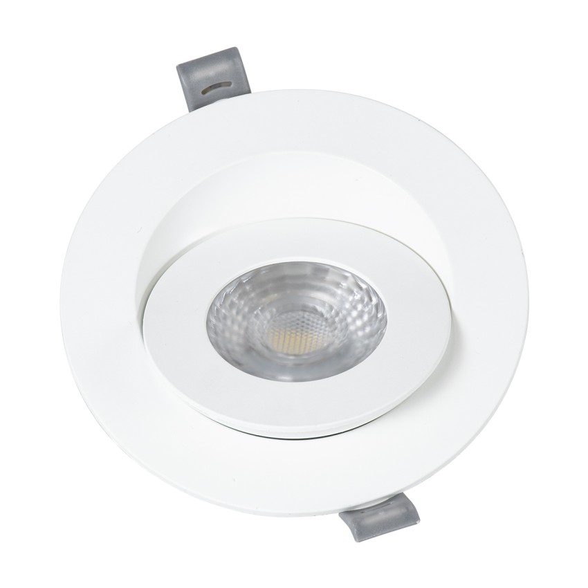 LEXIS JOINT  Χωνευτό LED Κινούμενο Spot Downlight 7W 680lm 45° AC 220-240V IP44 Φ12cm x Υ3.1cm - Στρόγγυλο - Λευκό - Φυσικό Λευκό 4500K - Bridgelux Chip - TÜV Certified Driver